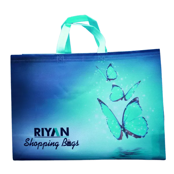 Teal Glowing Butterflies Bag (5000, 17 X 14 X 5)