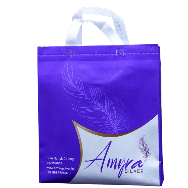 Royal Blue & White Split Design Bag (5000, 17 X 14 X 5)