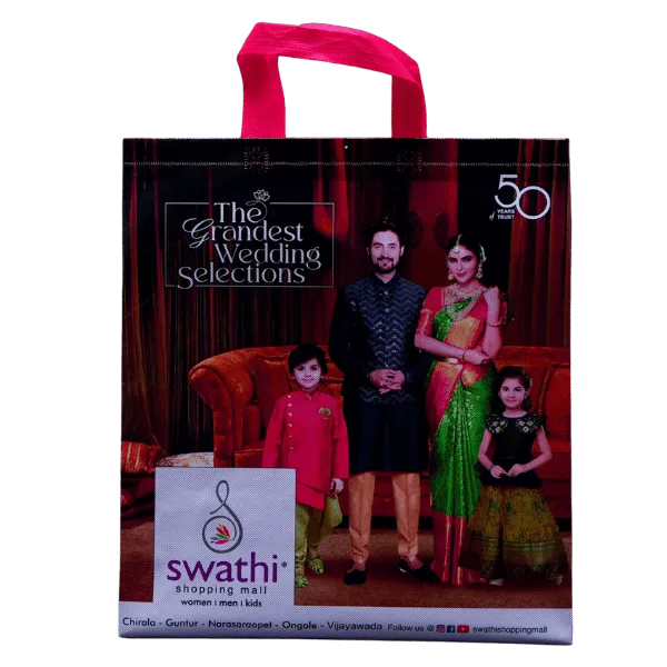 Red & Black Wedding Couple Shopping Bag (5000, 17 X 14 X 5)
